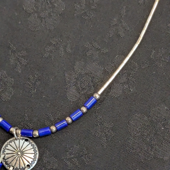 Native American Dreamcatcher Liquid Silver Sterling Silver Necklace - Picture 3 of 6